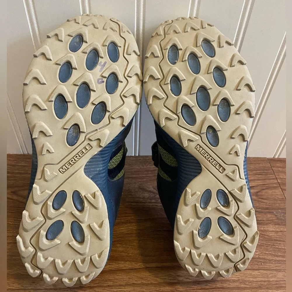 Merrell Nova 2 Trail Runner Sneaker Hook & Loop Blue Green Youth 3 - Picture 10 of 12